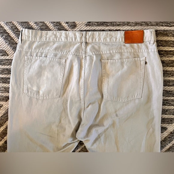 BILLY REID 5 Pocket Pant Lt Gray Green Cotton Linen 40x33 Orig$198 Exc Cond - Picture 12 of 15